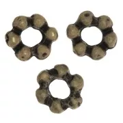 Perle rondelle fiore 6 mm - Bronzo x5