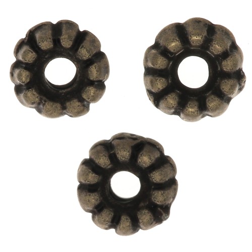 Perles rondelle lavorate 5 mm - Bronzo x5