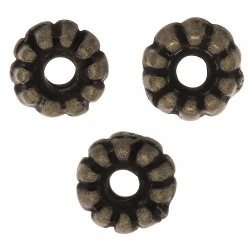 Perles rondelle lavorate 5 mm - Bronzo x5