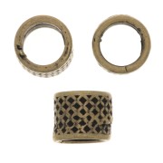 Perle tubi lavorate 5x4 mm - Bronzo x5