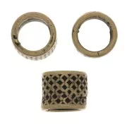 Perle tubi lavorate 5x4 mm - Bronzo x5