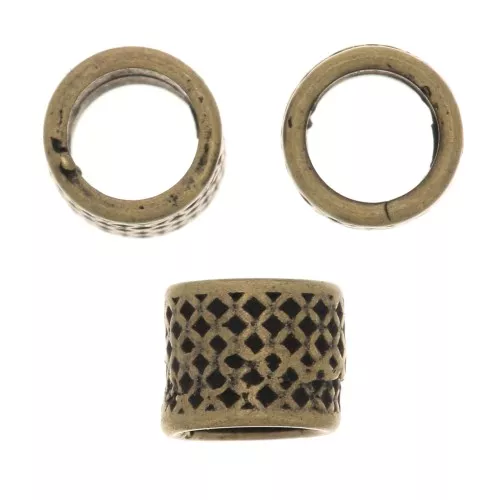 Perle tubi lavorate 5x4 mm - Bronzo x5