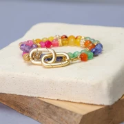 Perle rondelle fiore 6x3 mm - Dorato con oro fino x10