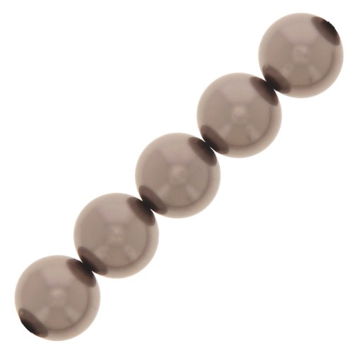 Perle Preciosa Round Pearl Maxima - 10 mm Pearl Effect Dark Grey x5