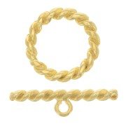 Chiusura a T per bracciale o collana 27mm - Dorato all'oro fino x1