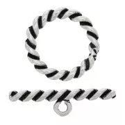 Chiusura a T per bracciale o collana 27mm - Argentato anticato x1