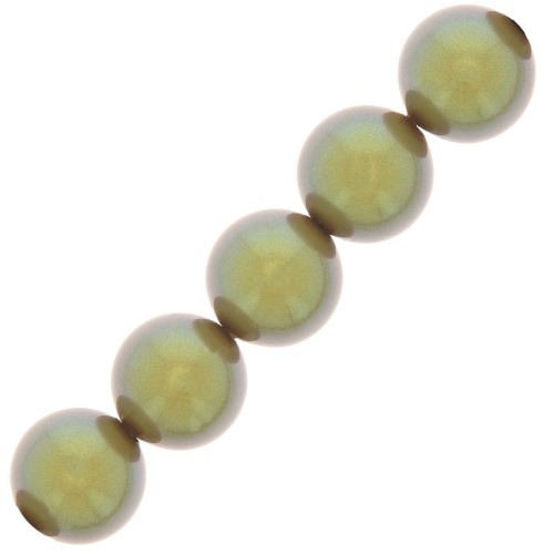 Perle Preciosa Round Pearl Maxima - 8 mm Pearlescent Khaki x10