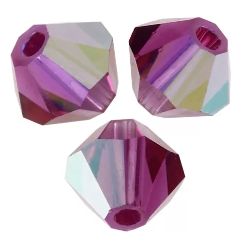 Biconi Preciosa 3 mm - MC Bead Rondell - Fuchsia AB x30