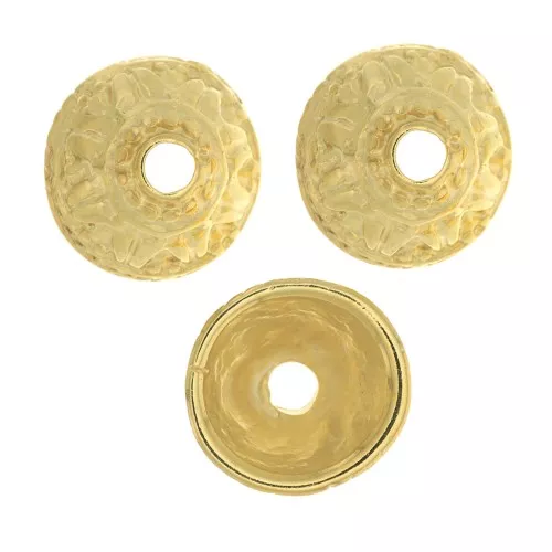 Coppette lavorate 11 mm - Dorato con oro fino x6