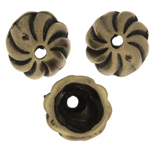 Coppette striate 11 mm - Bronzo x6