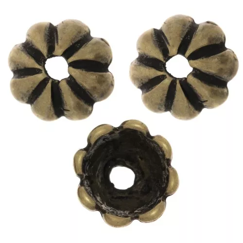 Coppette striate 9 mm - Bronzo x6