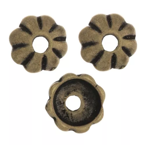 Coppette striate 6 mm - Bronzo x6