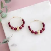 Perle tonde lavorate 8x5 mm - Dorato con oro fino x5