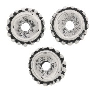 Perle rondelle con palline 9 mm - Argentato anticato x6|raw }}