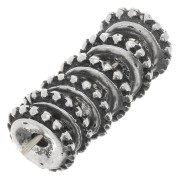 Perle rondelle con palline 9 mm - Argentato anticato x6