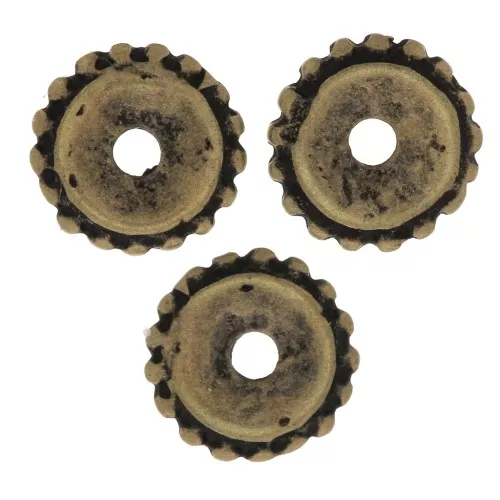 Perle rondelle con palline 9 mm - Bronzo x6