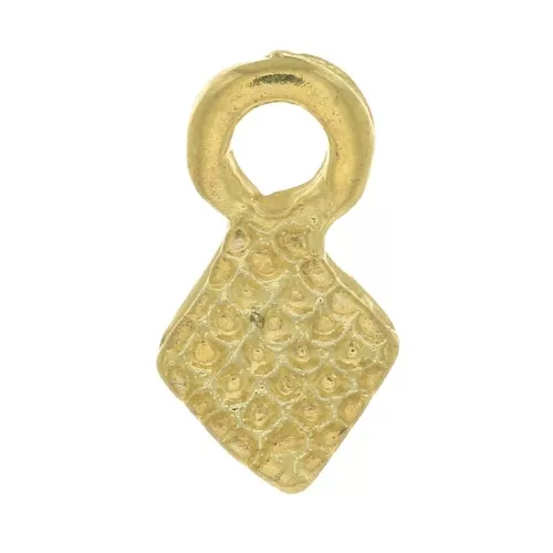 Mini ciondolo rombo 9x5 mm - Dorato con oro fino x6