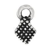 Mini ciondolo rombo 9x5 mm - Argentato anticato x6|raw }}