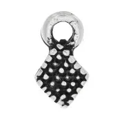 Mini ciondolo rombo 9x5 mm - Argentato anticato x6