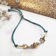 Distanziatore design 23x10 mm in zama - Dorato con oro fino x1