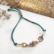 Distanziatore design 23x10 mm in zama - Dorato con oro fino x1