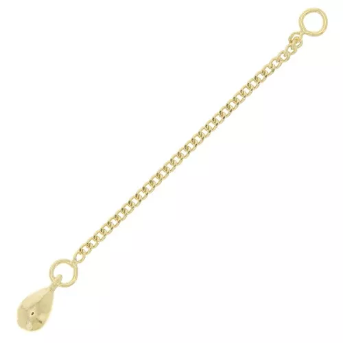 Estensione catena goccia maglia Gourmette limata 60 mm -placcato oro 3 micron x1