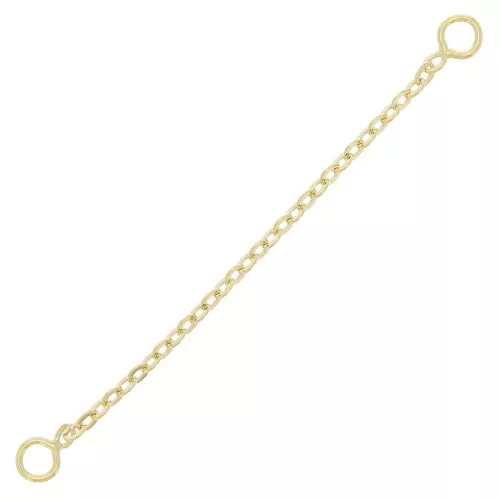 Estensione catena 2 anellini forzatina specchio 50mm-placcato oro 3 micronx1