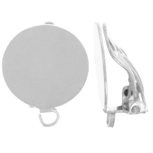 Fermagli a piastra 13 mm con anello - Argento 925 x2