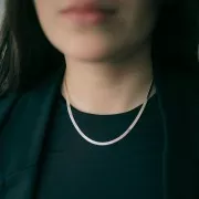 Girocollo maglia specchio 3.4 mm - Argento 925 x43cm