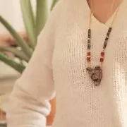 Perla in pietra semipreziosa 5x1,5 mm Corniola x20