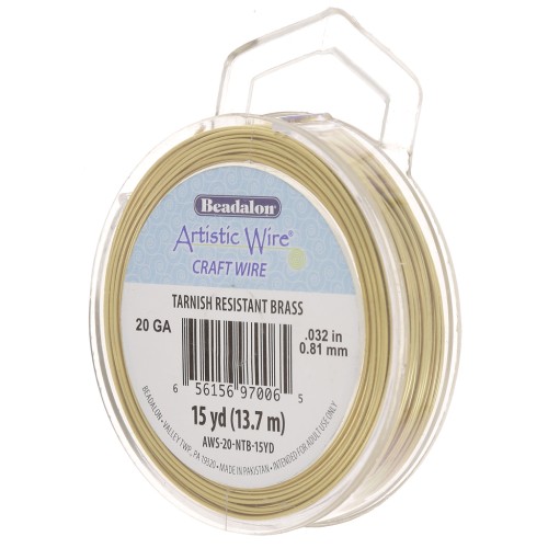 Filo di ottone Artistic Wire 0,81 mm - grezzo con trattamento anti-ossidazione x 13,7 m
