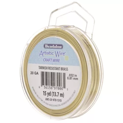 Filo di ottone Artistic Wire 0,81 mm - grezzo con trattamento anti-ossidazione x13.7m