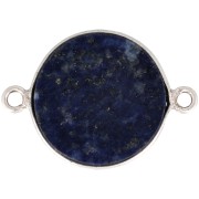Distanziatore tondo in pietra gemma 22x16 mm - Argento 925 - Lapis lazzuli x1|raw }}