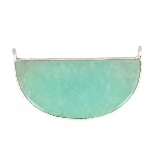 Distanziatore per collana in pietra gemma 33x19 mm - Argento 925 Amazzonite x1