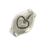 Olive piatte mm. 11x7 argentato antico x5