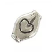 Olive piatte mm. 11x7 argentato antico x5