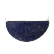 Distanziatore per collana in pietra gemma 33x19 mm - Argento 925 -Lapis lazzuli x1