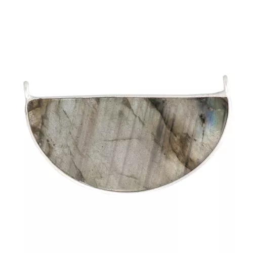 Distanziatore per collana in pietra gemma 33x19 mm - Argento 925 - Labradorite x1