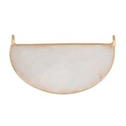 Distanziatore in pietra gemma 33x19 mm Arg925 Dorato oro fino - Pietra di luna