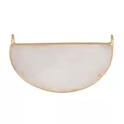 Distanziatore in pietra gemma 33x19 mm Arg925 Dorato oro fino - Pietra di luna