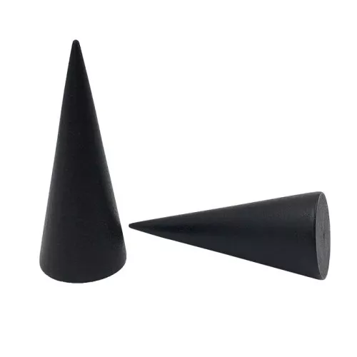 Espositore bijoux --porta anello legno a forma di cono 80x30 mm - Nero x1