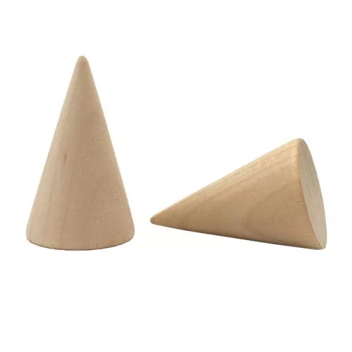 Espositore bijoux -- porta anellolegno a forma di cono 40x25 mm - Naturale x1