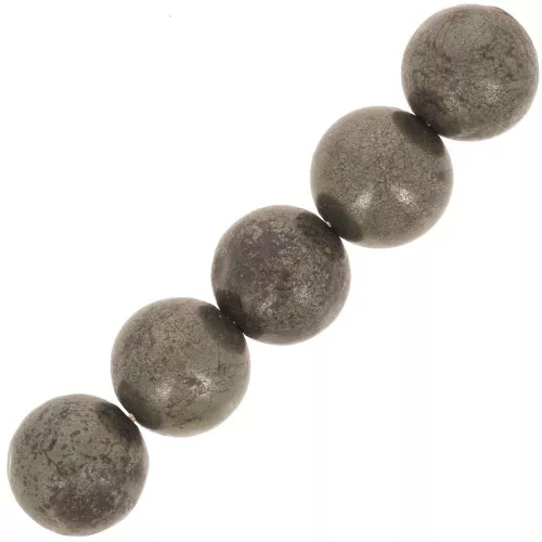 Perline rotonde 8 mm - Pirite dorata x10