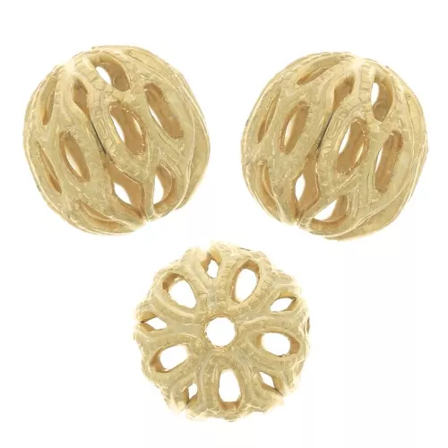 Perle tonde con filigrana 6 mm - Dorato con oro fino x10