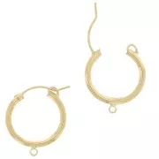 Orecchini a cerchio da 19 mm con anello aperto - Filo da 2,3 mm - Gold filled x2