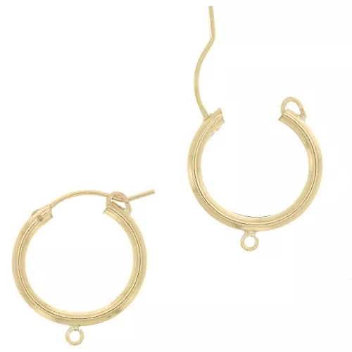 Orecchini a cerchio da 19 mm con anello aperto - Filo da 2,3 mm - Gold filled x2