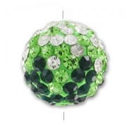 Tonda plastilina strass 12 mm Crystal/Peridot/Emerald x1