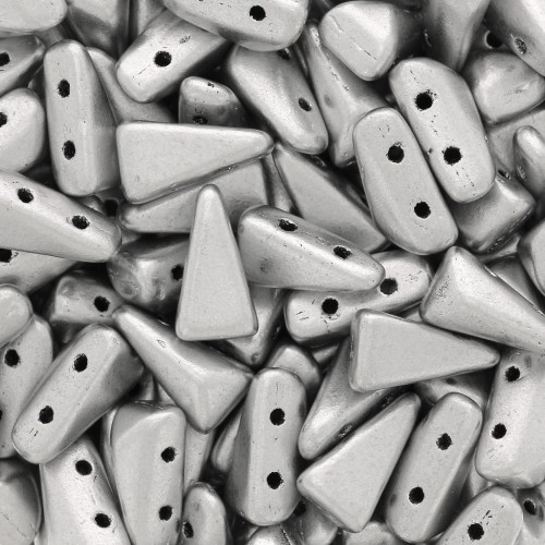 Perle di vetro Vexolo 5x8 mm - Silver Mat x30