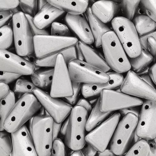Perle di vetro Vexolo 5x8 mm - Silver Mat x30