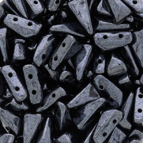 Perle di vetro Vexolo 5x8 mm - Jet Hematite x30